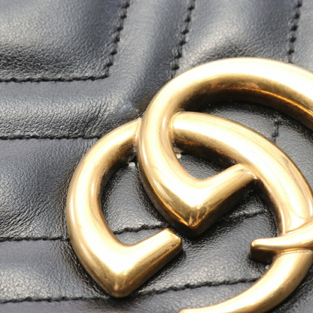 Gucci GG Marmont chain Shoulder Bag black leather - Picture 6 of 6